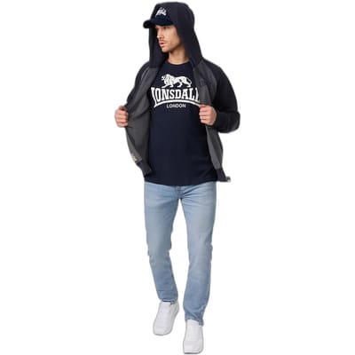 Lonsdale Slough Sweatshirt Met Rits Grijs S Man