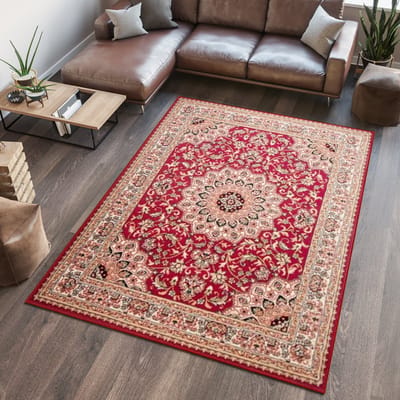 Tapiso Atlas PP Vloerkleed Rood Woonkamer Tapijt Maat- 120x170
