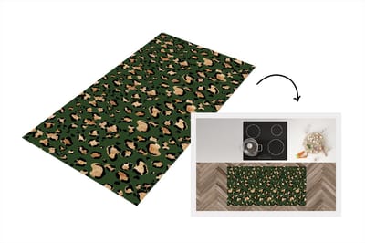 Keukenloper - Loper keuken - Panter - Goud - Patronen - Luxe - 120x60 cm - Keukenloper vinyl