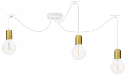 Hanglamp Edison Loft E27 Spider Wit-Goud Verstelbaar