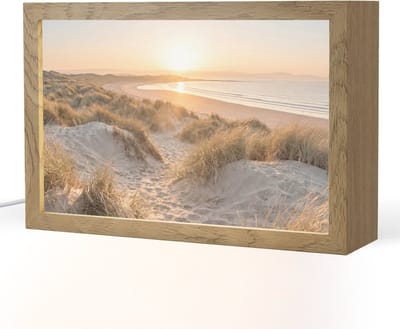 Tafellamp 30x20 cm - LED lamp - Duinen - Strand - Zee - Decoratieve tafellampen - Dimbaar - Tafellampje slaapkamer - Woonkamer binnen