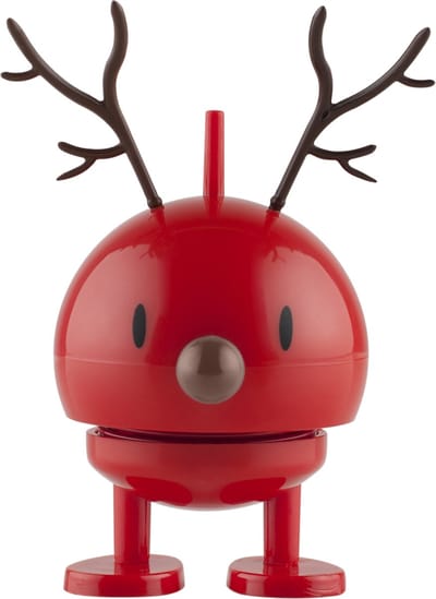 Hoptimist Rendier Bumble Beeld - S - Rood - Kerstdecoratie en Kerstversiering voor Woonkamer of Kantoor - Leuke Kerst Cadeau Idee voor Familie, Vrienden of als Kleine Verrassing