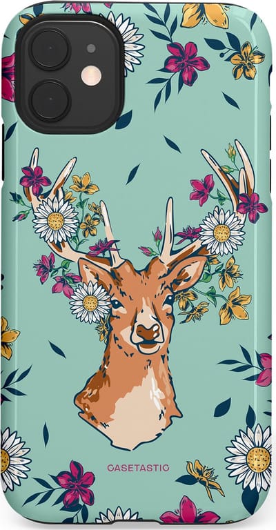 Casetastic Hoesje Geschikt voor Apple iPhone 11 - Stijlvolle Beschermende Duo-layer Case - Gewei bloesem
