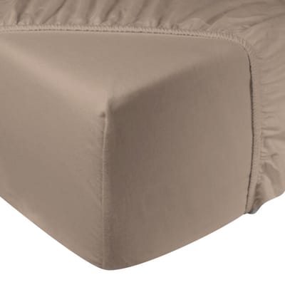 DoubleDry Hoeslaken Flanel 100% Zacht Katoen - Tweepersoons 180x200 cm - Rondom Elastiek - Beige