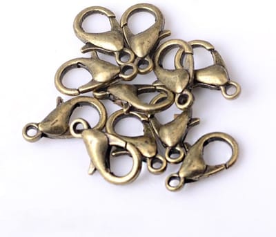 100 Stuks Carabiner Haak Chain Clasp 18mm Sleutelhangers Clip Armband Klem Metaal voor Ambachten en Sleutels in Brons