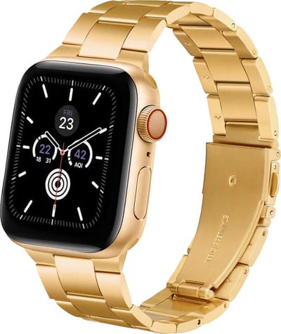 YPCd® Bandje geschikt voor Apple Watch - Roestvrij Staal - Goud - 42 mm / 44 mm / 45 mm