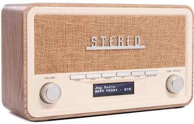 DnA® Stereoradio - Retroradio - Bluetooth - DAB+/FM - Houttint - 26cm x 11cm x 15cm