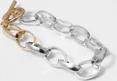 Fler® | Stoer | Luxe | Goud- en zilverkleurige Damesarmband | Lange Schakel | Kapittelsluiting | Buddha | Duo Kleur
