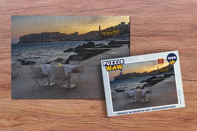 Puzzel Terras in Kroatië met zonsondergang - Legpuzzel - Puzzel 1000 stukjes volwassenen
