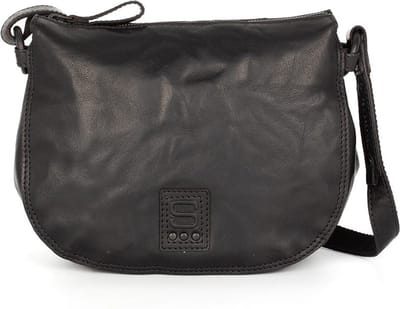 Leren Schoudertas / Crossbodytas - Hannah - Zwart