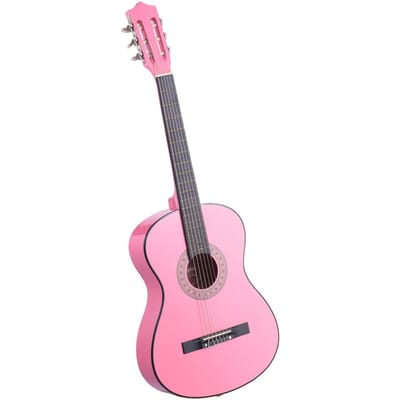 Guitare Classique, 960 mm, Kit de Démarrage Guitare Classique en Bois pour Débutants, avec Cordes en Nylon, Housse de Transport, Sangle, Accordeur, Cordes Supplémentaires, Médiators, Capodastre,
