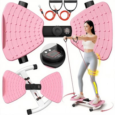 DIMICO - Twister Disc - Buiktrainer - Buikspiertrainers - Fitness Draaiplateau - Antislip - Home Workout - Roze - 150 KG