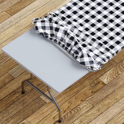 Tafelkleed - Beschermhoes - Buiten tafelen - Elastische pasvorm - 183 x 76 cm - Zwart geruit