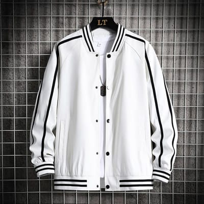 Lente en Herfst Nieuwe Heren Modezak Splicing Effen Kleur Baseballkraag Casual Jas Jas Knap Los 2XL