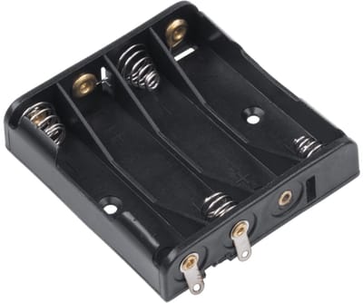 Batterijhouder 4x AAA - Plat - Zwart