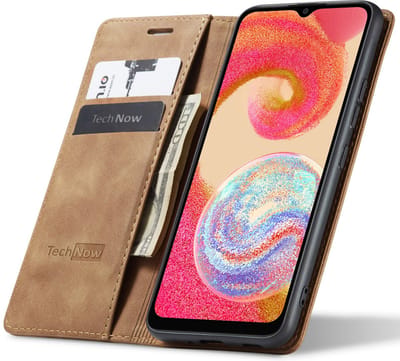 Hoesje geschikt voor Samsung Galaxy A04e - Book Case Leer Slimline Bruin