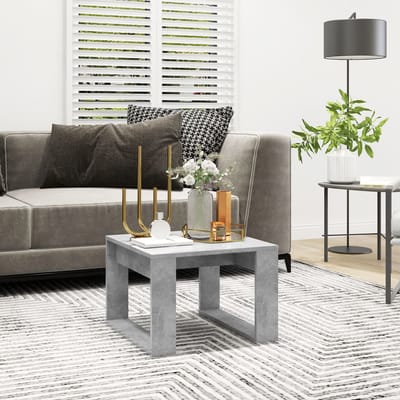 vidaXL - Bijzettafel - 50x50x35 - cm - bewerkt - hout - betongrijs