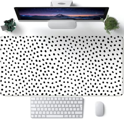 Bureaumat Gestippeld - Bureauonderlegger XXL - Bureau Organisatie - Antislip Rubberen Basis - 80 x 40 cm - Wit