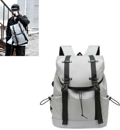KZQ Waterdichte laptoprugzak antidiefstal 20L voor heren en dames grijs geschikt voor 15,6 inch casual reistas dagelijkse werk- en wandelrugzak