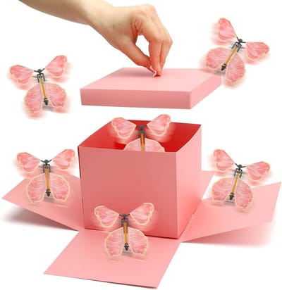 Dailygoods - APOMOONS Geschenkdoos Vliegende Vlinders Vlinder Explosie Verrassingsdoos Verjaardag Cadeauverpakking Verjaardag Surprise Box voor Valentijnsdag Moederdag Kerstmis Explosie Doos DIY