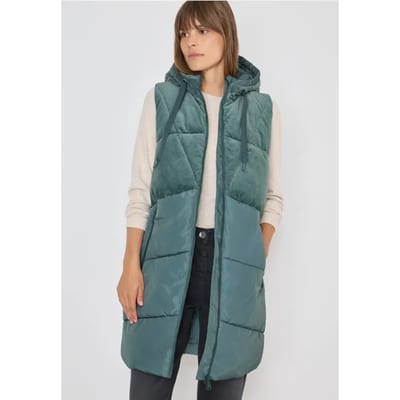 Corduroy mix puffer vest