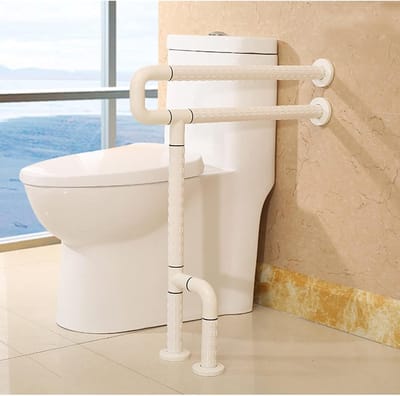 Toiletsteun Ouderen - Badkamer handgreep - Veiligheid in huis - 360 graden draaibaar - 300 kg draagkracht - Wit