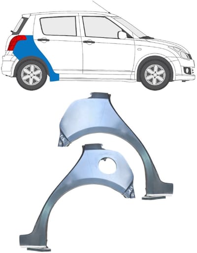 Reparatiepaneel achterspatbord voor Suzuki Swift 2005-2010 / Links + Rechts