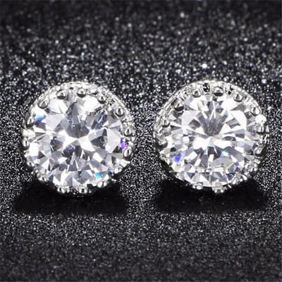 Sterling AAA Zirkonia Ronde Oorbellen voor Vrouwen Bruiloft Verloving Sieraden Mode Dames Accessoires gray