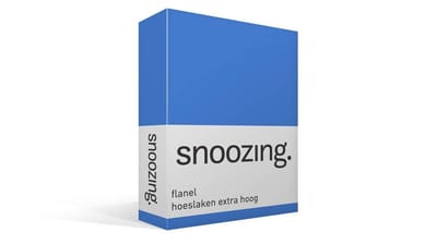 Snoozing - Flanel - Hoeslaken - Tweepersoons - Extra Hoog - 140x200 cm - Meermin