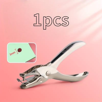 Outil de perforation manuel, Adapté pour la reliure de papier et de carton, Perforation de 3 mm, Fournitures de papeterie de bureau, Sans batterie white