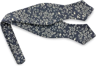 We Love Ties - Vlinderdassen - Vlinderdas Floral Abstract - marineblauw / ecru