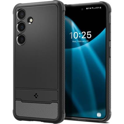 Spigen Rugged Armor Hoesje Geschikt voor Samsung Galaxy S24 - Back Cover met Air Cushion Zwart