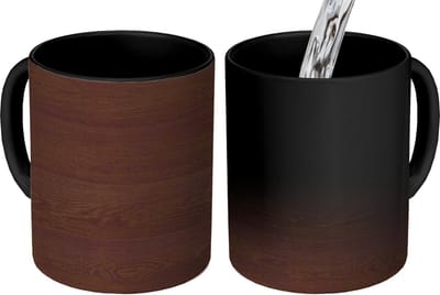Magische Mok - Foto op Warmte Mokken - Patroon - Hardhout - Plank - Magic Mok - Beker - 350 ML - Uitdeelcadeautjes