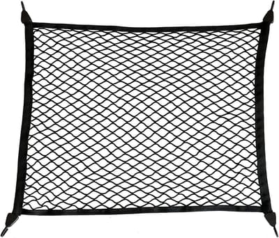 Famanu - Super elastisch universeel bagagenet 70x70 cm met haken – Zwart