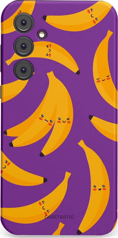 Casetastic Hoesje Geschikt voor Samsung A35 - Stijlvolle Beschermende Duo-layer Case - Kawaii Bananen
