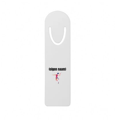 Hacebo® - badminton vrouw met eigen naam metalen boekenlegger - Badminton - badmintonner - sport - Verjaardag cadeau - kado - geschenk Bladwijzer boekenleggers - 12.7 cm x 3.2cm