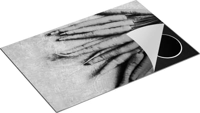 Chefcare Inductie Beschermer Wortels op Grijze Marmer - Zwart Wit - 80x50 cm - Afdekplaat Inductie - Kookplaat Beschermer - Inductie Mat
