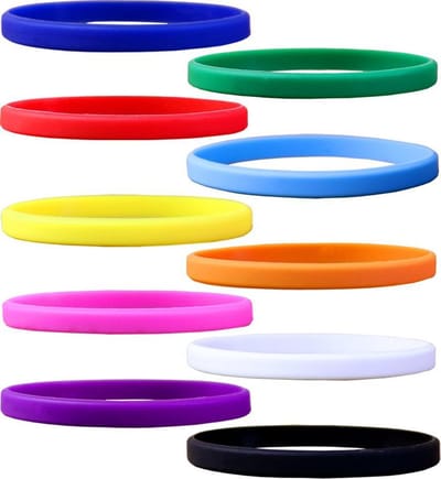 Dinilu - 60 x Smalle Siliconen Armbanden Mix 10 Kleuren - voor Volwassenen