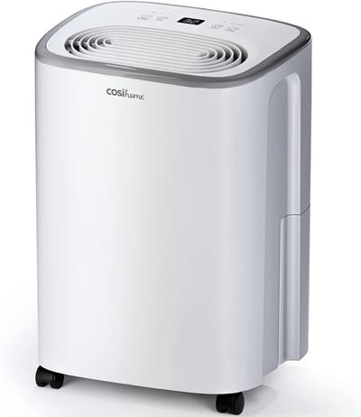 Cosi Home Luchtontvochtiger en Luchtreiniger 12 Liter per Dag - Energiezuinige Dehumidifier met 2,5 Liter Watertank tegen Vocht, Schimmel, Condensatie – Ontvochtiger Slaapkamer en Kelder