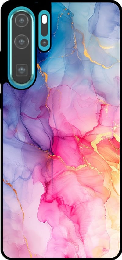 Smartphonica Telefoonhoesje Geschikt voor Huawei P30 Pro met marmer opdruk - TPU backcover case marble design - Regenboog geschikt voor Huawei P30 Pro