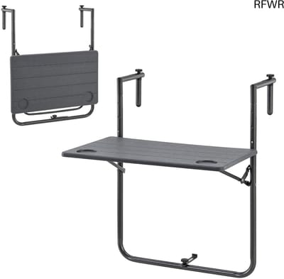 RFWR® Inklapbare Balkontafel 83,5x60x60 cm - Donkergrijs