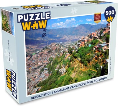 Puzzel Bergachtige landschap van Medellín in Colombia - Legpuzzel - Puzzel 500 stukjes