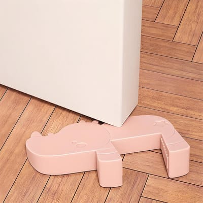 Dailygoods - Deurwiggen, Deurstopper Antislip, Leuke Deurstopper, Cartoon Flexibele Wig Raam/Deurstops, Deurblok Voor Baby's, Deurslot, Effectief Om Je Deur Open Te Houden (Roze /1 Stuks)