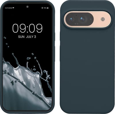kwmobile hoesje geschikt voor Google Pixel 9 / Pixel 9 Pro case - Siliconen telefoonhoesje - Telefoon beschermhoes - Smartphone cover in leisteen