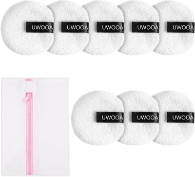 Herbruikbare en Hypoallergene Make-Up Pads - Set van 8 Zachte Katoenen Ronde Pads voor Alle Huidtypes, Duurzaam en Wasbaar