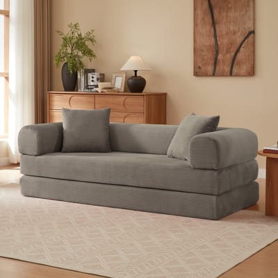 Wishdor - Modulaire Slaapbank - Opvouwbaar - Tatami Ontwerp - Voor Woonkamer Of Slaapkamer - Schuim - Taupe