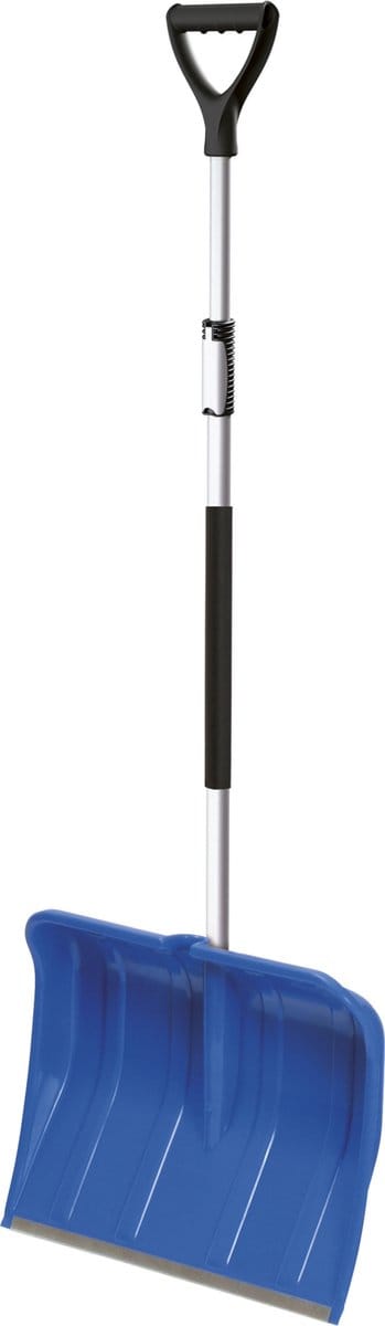 Sneeuwschep / sneeuwschuiver - blauw - telescopische aluminium steel - 122 tot 160 cm - Sneeuwruimer