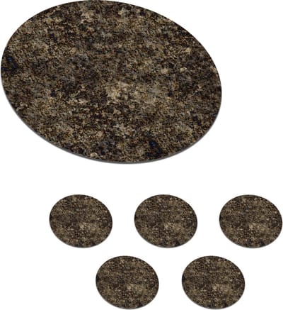 Onderzetters voor glazen - Rond - Patronen - Graniet - Steen - 10x10 cm - Glasonderzetters - 6 stuks