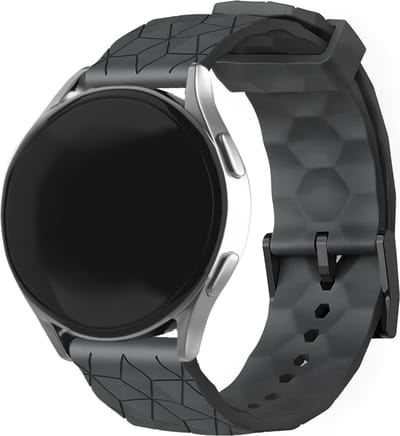 Strap-it 20mm - Siliconen hexagon band - geschikt voor Samsung Galaxy Watch 7 (40 & 44mm) / Watch 6 (Classic) / Watch 5 / 5 Pro / Watch 4 (Classic) / Watch FE / Watch 42mm / Watch 3 41mm / Watch Active / 2 - Amazfit Bip / GTS - Polar Ignite - zwart