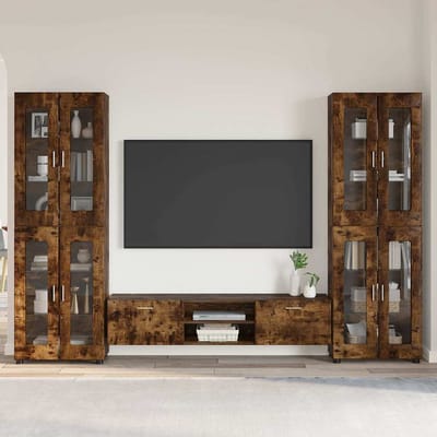vidaXL - Tv-meubelset - FLORIN - 3 - st - Rook - Eiken - Bewerkt - hout